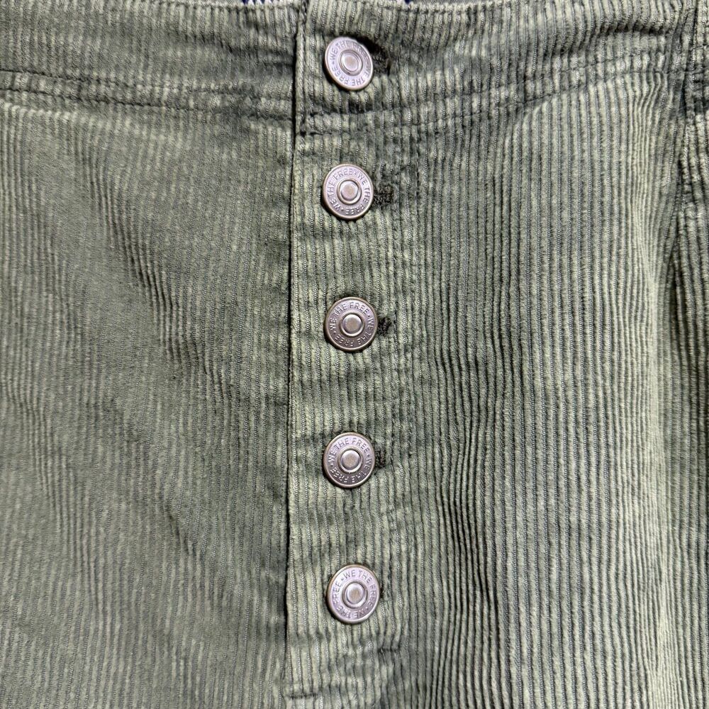 Free People We The Free Good Luck Mid Rise Barrel Olive Green size 33 - Picture 2 of 5